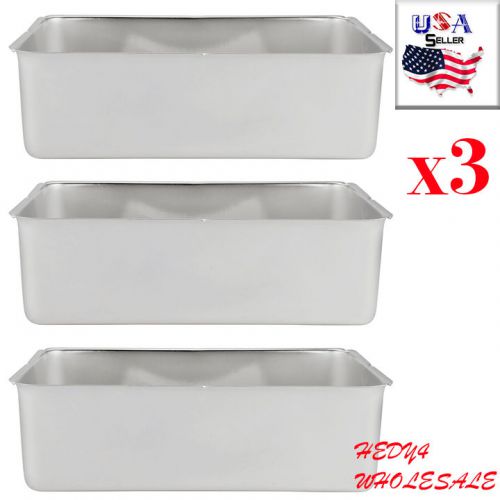 3 Full Size Stainless Steel Steam Table 6&#034; Deep Spillage / Water Pan 92299765
