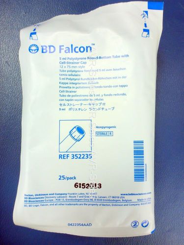 BD Falcon 5ml Polystyrene Round-Bottom Tube w/Cell-Strainer Cap 12x75mm | 352235