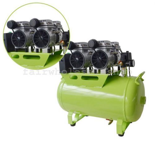 Dental lab equipment noiseless oilless oil free air compressor motor f/ 3 chairs for sale