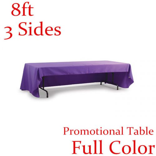 8ft Table Cover Table Cloth Custom Print For Promotional Table 3 Sided Printing