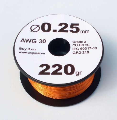 0.25 mm 30 AWG Gauge 220 grams ~490 m Enamelled Copper Magnet Enameled Wire Coil