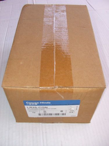 Case of crouse-hinds lb25-cgn 3/4” c conduit body w/cover (10 pcs) for sale