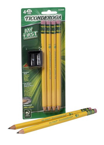 My First Ticonderoga Primary Size #2 Beginner Pencils Pre-Sharpened 4 Pencils...