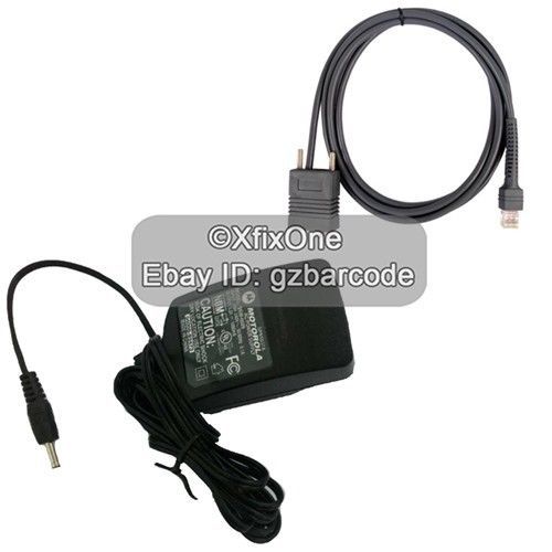 50X RS232 Serial Cable &amp; AC Power Adapter Compatible for Motorola Symbol LS2208