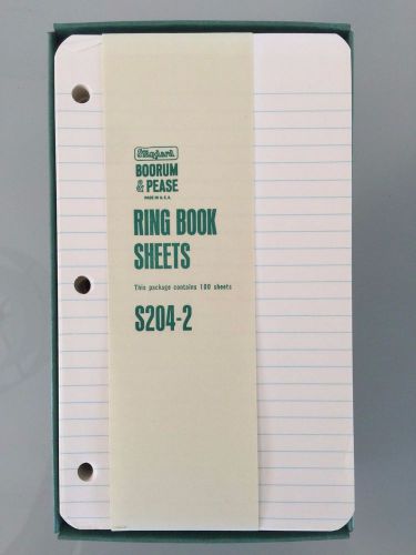 NOS! Boorum &amp; Pease 3 Ring Book Sheets - Replacement - S204-2 Box of 300 Sheets