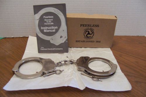 Peerless handcuff co.-polished nickel plated chain link handcuffs-vintage for sale