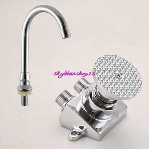 Foot Pedal Valve Faucet Copper Vertical Basin Pedal Tap Switch Foot Basin