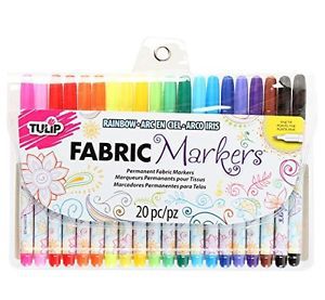 Tulip Fabric Markers Fine Writers 20 Pack - Premium Quality, Nontoxic &amp; Fast