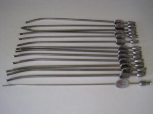 Mixed lot of 14 v. mueller suction biopsy curette stainless steel 10&#034; rare for sale