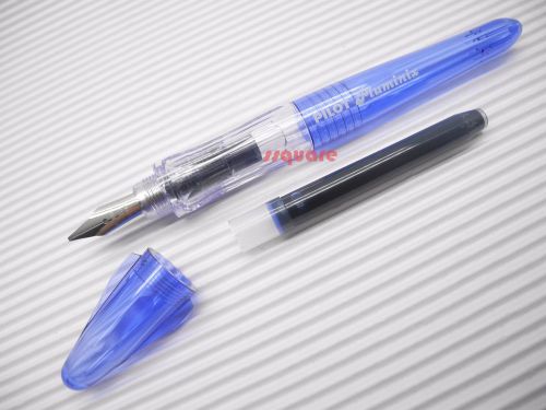 Pilot Pluminix 12cm Mini Italic Calligraphy Fountain Pen, Blue Body Broad nib