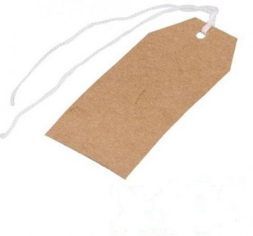 100pcs brown strung tag label white string 70 x 35mm for sale