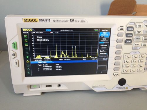 Rigol DSA815 Spectrum Analyzer (  quasi-peak enabled, no tracking generator )