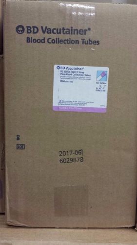 BD 367844 Vacutainer K2 EDTA 4mL Lavender Tubes Exp. 06/2017 - 1000/Case