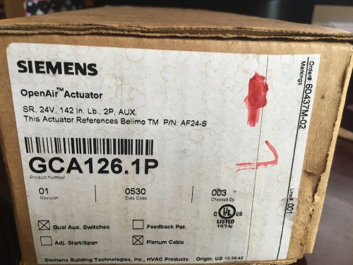 Siemens GCA126.1P OpenAir Actuator, Input AC/DC 24V, Plenum Cable