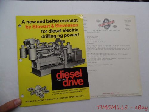 1969 stewart &amp; stevenson detroit diesel drive electric drilling engine brochure for sale