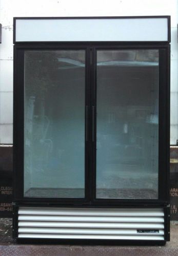 Double glass 2 door refrigerator true cooler gdm-49 two swinging merchandiser for sale