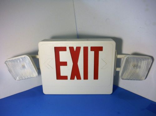LITHONIA EXIT SIGN WITH EMERGENCY DUAL HEAD LAMPS CXTEU2RW
