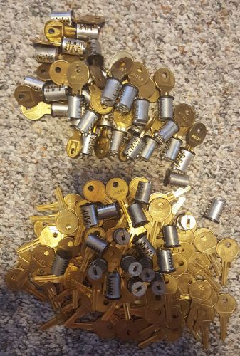(49) um lock cores + (124) um keys - herman miller - 30 cores have matching keys for sale
