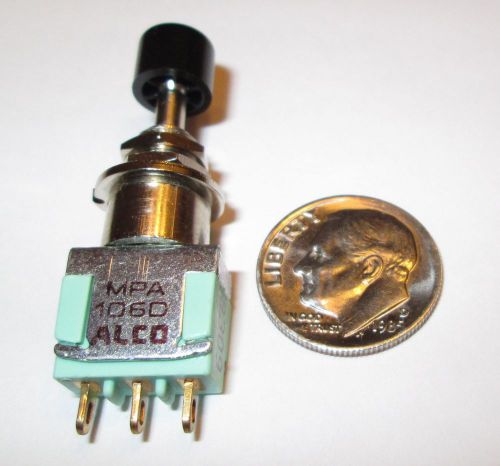 ALCO MPA-106D SPDT ON-ON PUSH-ON / PUSH-OFF PUSHBUTTON SWITCH 6 AMPS NOS