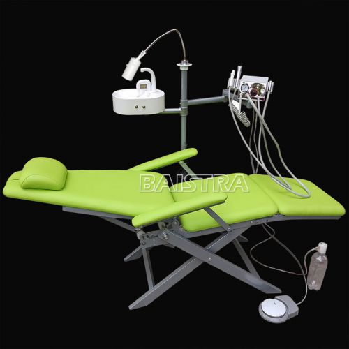 Portable Folding Chair +Dental Turbine Unit +LED Light + Triple Syringe DHL Ship