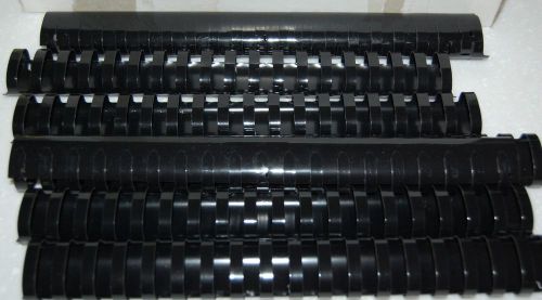 Lot of 10 BLACK 1-1/4&#034; BINDING COMBS 19 Ring Plastic Book Spines OVAL 265 Sheet