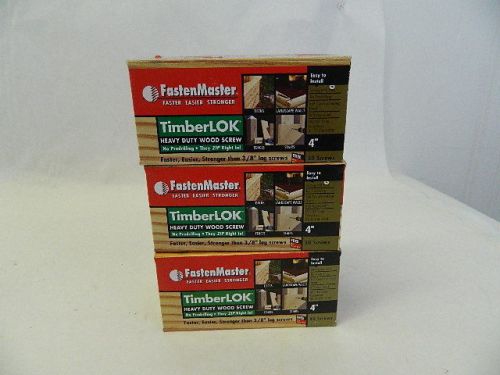 3-50 count new boxes fastenmaster 4&#034; timberlok heavy duty wood screws 150 total for sale