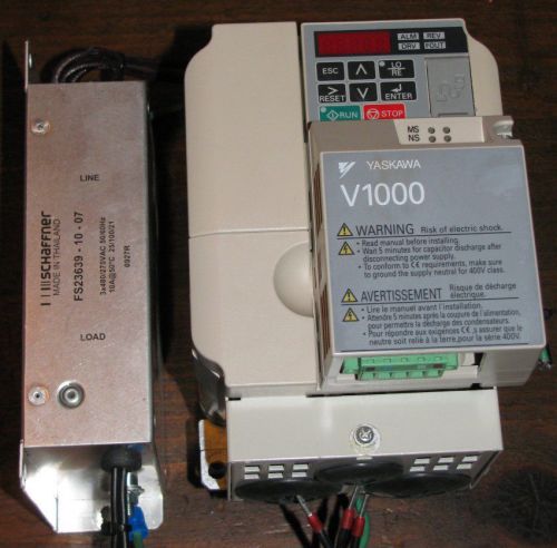 Yaskawa v1000 variable frequency drive 480vac 5hp (cimr-vu4a0009fa) with filter! for sale