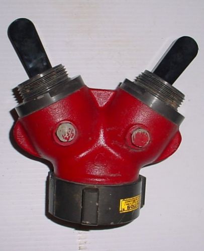 Elkhart fire hose wye valve,  2.5&#034; inlet and 1.5&#034; outlet nos elk-o-lite aluminum for sale