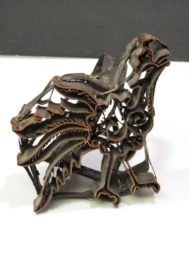 Vtg Batik Copper Tjap Textile Block Fabric Print Stamp Detailed Ostrich Bird