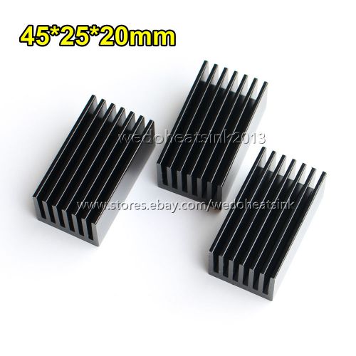 5pcs Heatsink 45x25x20mm Black Anodized For BGA IC Package