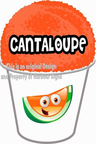 Cantaloupe Decal 7&#034; Shave Shaved Ice Sno Cone Italian Ice Concession Food Truck