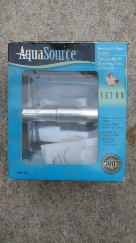 AQUASOURCE  Flush mount polish chrome toilet paper dispenser  MIB