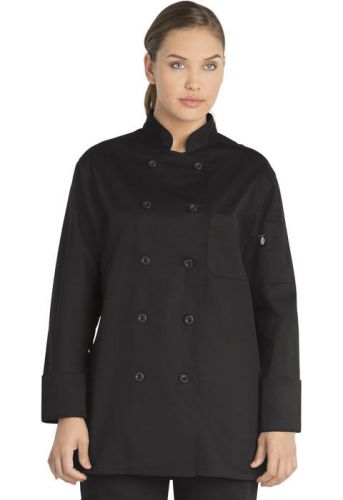 Dickies Women&#039;s Classic Chef Coat Black  DC414 BLK FREE SHIP!