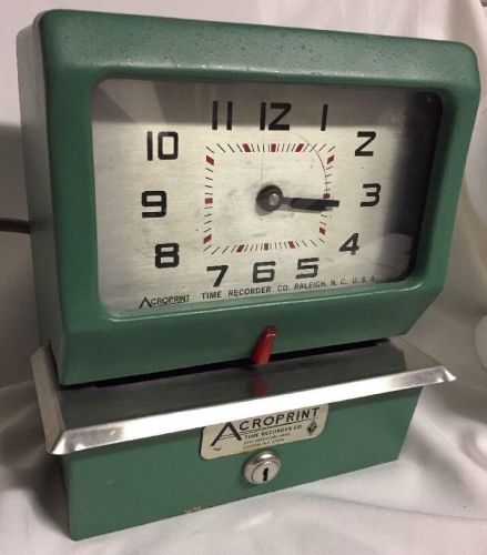 Vintage Acroprint Time Recorder Punch Clock-No Key