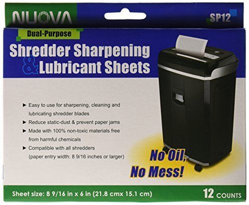 Nuova SP12 Shredder Sharpening &amp; Lubricant Sheets, 12 Count