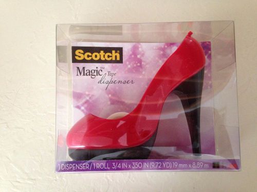 Scotch 3M Desk Red Black High Heel Shoe Magic Tape Dispenser Office Supplies