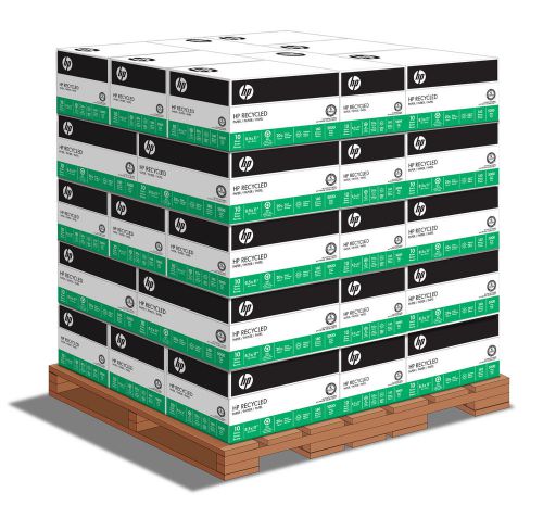 HP Paper 30% Recycled 20lb 8.5x11 Letter 92 Bright (112100PLT) 200K Shts 40 Ctns