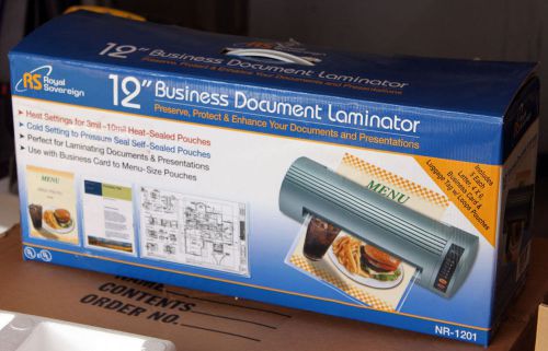 ROYAL SOVEREIGN BUSINESS DOCUMENT LAMINATOR LAMINATING 12&#034; INCHES NR-1201 +++