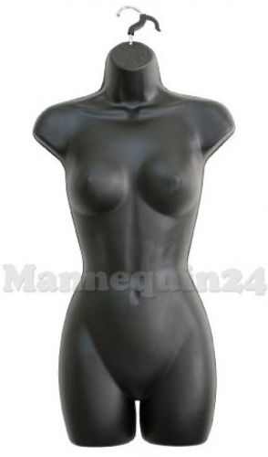 Female dress black plastic mannequin body form. great for displaying small and for sale