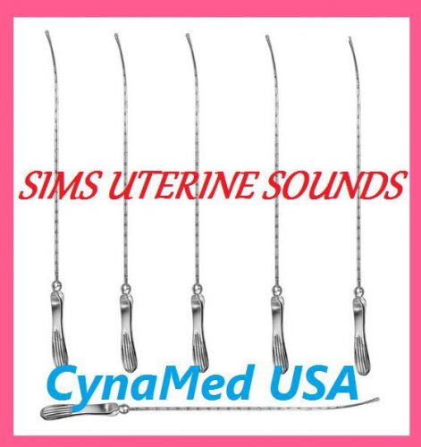 6 Sims Uterine Sound OB GYNE Surgical Instruments