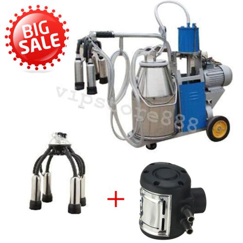 Milking Milker For form Cows Bucket 25L Stainless +Free L80 Pneumatic Pulsator