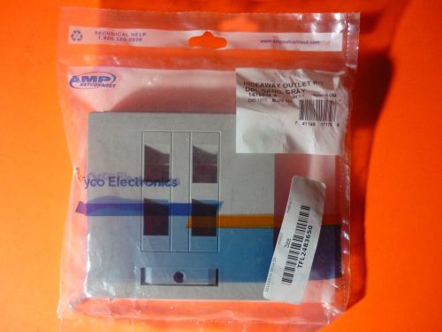 Tyco AMP 4 Port Network Connection Outlet Wall Plate Kit Made in USA