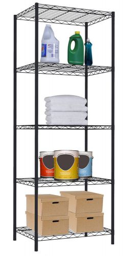 Home Basics 5-Tier Wire Shelving Storage Unit, Black