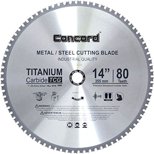 Metal Cutting Blade 14-In 80 Teeth TCT Ferrous Ultra Sharp Hard Titanium Carbide