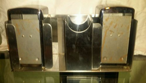San Jamar Stainless Steel Tallfold Table Top Napkin Dispenser Organizer 3-3/4&#034;