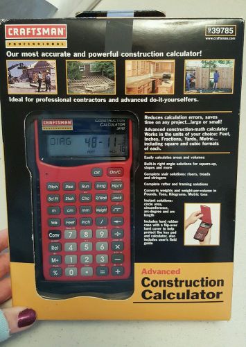 *NIB! Craftsman ADVANCED Construction Calculator Red Tool Great Christmas Gift!*