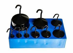 United Scientific WHSBE9 Black Enamel Hooked Weight Set, Set of 9 Weights, Bl...
