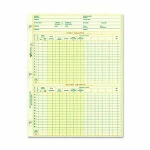 National Brand Payroll Filler Sheets Mylar Reinforced Green Paper 10.875 x 8....