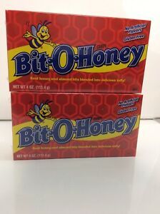 Two Boxes  Bit-O-Honey  Honey and Almond  Candy  4 oz. Vintage candy Rare