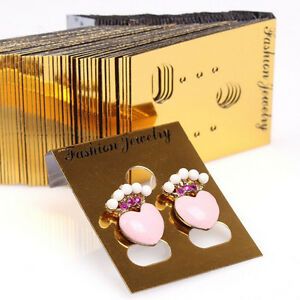100x/Set Earring Ear Studs Hanging Holder Stands Display Hang Cards Show Mrgb